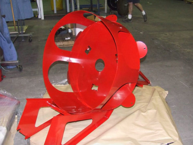 Precision metal fabrication of laser cut welded pitching machine in Salem, Oregon