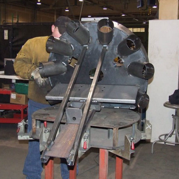 Precision metal fabrication of laser cut welded pitching machine in Salem, Oregon