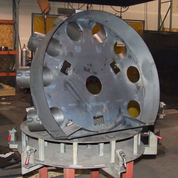 Precision metal fabrication of laser cut and welded pitching machine in Salem, Oregon