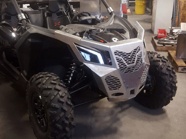 Laser cut, formed, and welded custom UTV front bumper and utility bed in Salem, Oregon