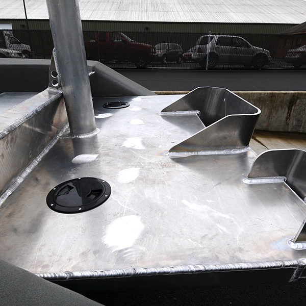 Welded aluminum boat offshore transom extension in Salem, Oregon